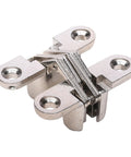 Hidden Cabinet Door Hinge Set 180 Degree Full Open One And Three Quarters Inch Height Nickel Finish Concealed Corner Lazy Susan Hinge