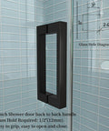 Sleek Matte Black Glass Shower Door Hardware Kit Frameless Swing Setup With Self Closing Action Hella Durable Rust Proof Steel back to back handle close up