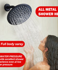All-In-One Matte Black Tub And Shower Kit With 8-Inch Rain Shower Head Single-Handle Trim Tub Spout With Diverter Pressure-Balance Valve No-Brainer DIY Install For A Modern Everyday Shower Upgrade.