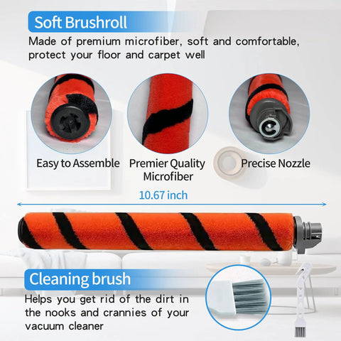 Hepa Foam And Felt Filter Brushroll Replacement Kit For Rotator Pro Lift Away DuoClean Vacuum ZU780 features soft brushroll