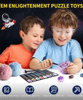 Children using Space Gem Excavation Kit For Kids With Real Gemstones, Solar System STEM Toy For Ages 6 And Up, shown with tools.
