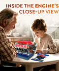 Child and adult assembling V8 Engine Model Kit That Runs Hands On STEM Build Your Own Mini V8 Engine For Adults And Ages 12 And Up