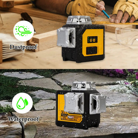 12 Line 3D Laser Level With 360 Degree Green Cross Lines For Picture Hanging And Construction Auto Self Leveling Tool