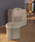 Replacement Wick Humidifier Filter For MA0800 2 Pack Compatible Easy Fit Long Lasting Filtration next to humidifier on floor