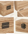 Antique Bronze Jewelry Box Hinges And Latches Set For Wooden Boxes with 2 antique hasps, 4 small hinges, and 24 screws on wood