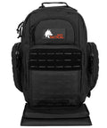 Military Inspired Tactical Diaper Backpack For Dads With 24L Capacity Water Resistant 600D Polyester Includes Changing Mat Bottle And Gear Organizer Durable On The Go Dad Bag For Active Families, front view with changing mat