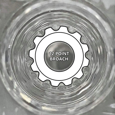 Clear Acrylic Replacement Faucet Knob Set for Windsor Tub and Shower, 12 Spline Broach compatibility close-up view