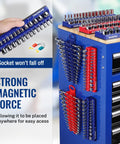 Slick Magnetic Socket And Wrench Organizer Tray Locks Your Gear Down Solid For No Sweat Garage Storage Steel Surface Mount Rack convenient magnetic tool holder.