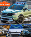 Kia vehicles showcasing Front License Plate Bracket For Hyundai And Kia 2000 2023 Front Bumper Plate Mounting Kit With 2 Hole Mount