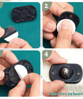 Self Adhesive Caster Wheels Black Stainless Steel rolling casters installation steps for easy peel and stick application.