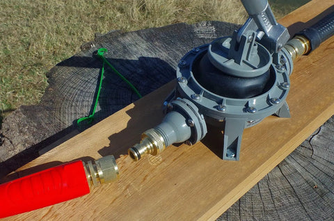 Heavy Duty Utility Hand Pump For Wastewater And Graywater Removal Priming And Bilge 10 GPM Half Inch Tapped with garden hose ends