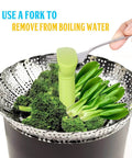 Vegetable Steamer Basket For Cooking Stainless Steel Folding Expandable Steaming Insert With Extendable Handle Fits Pots 5.1 To 9 Inches Non Rust