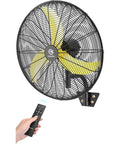 Outdoor Oscillating Wall Mount Fan With Remote, 24 Inch, 6000 CFM, Waterproof, Brushless DC Motor, Energy Savings Up To 50 Percent, Quiet Operation At About 45 Db For Patios, Garages And Workshops