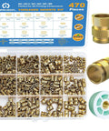 Pro Grade Brass Heat Set Threaded Inserts Kit For 3D Printing And Plastic Parts, 470 Pieces, M2 M2.5 M3 M4 M5 M6 displayed in box