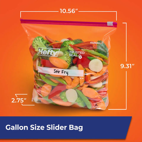 Gallon Slider Storage Bags Set Of 66 For Food Storage, Bulk Snacks, Travel Toiletries, First Aid Kits, And More With Writable Label