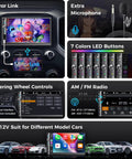 Double Din Car Stereo With 7 Inch HD Touchscreen Wireless Apple CarPlay And Android Auto Bluetooth 240W features overview