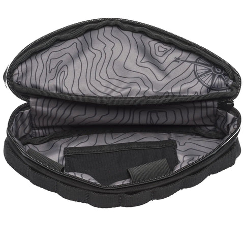 Outpost Corner Bike Bag with Built In Pockets For Gear No Seatpost Rattle Slim Frame Organizer For Tools And Essentials open view