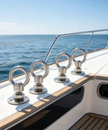 4 Pack 316 Stainless Steel Shoulder Eye Bolts With Nut And Washer Heavy Duty Marine Grade Eyebolts For Lifting And Rigging Outdoors Saltwater Ready For Home Garage Or Workshop Use on boat deck