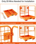 Heavy Duty Forklift Safety Cage Built Like Armor With Nonslip Mesh Deck Measures 36 by 36 Inches Holds Up To 1200 Lbs installation steps