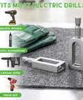Heavy Duty Electric Wire Twisting Tool With 1/4 Inch Hex Shank Alloy Steel Construction fits most electric drills on felt surface.