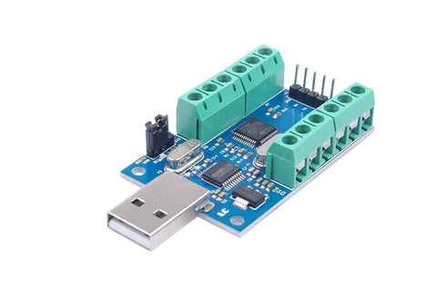 USB 10 Channel 12 Bit Data Acquisition Module with Onboard STM32 MCU and CH340 USB to Serial Interface, angled view