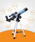 Portable Telescope For Kids And Astronomy Beginners 40 By 400 With Tabletop Tripod And Two Eyepieces Finderscope Compass Space Gift For Stargazing For Night Sky Observation blue telescope on tripod with eyepiece and compass