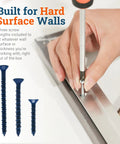 Built To Last Heavy Duty Concrete And Brick Cleat Mount Kit showing installation with screws for hard surfaces.