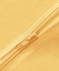 Close-up of zipper on Yellow Square Table Cover and Tablecloth for Indoor Outdoor Use With Umbrella Hole And Zipper Waterproof Washable Wrinkle Free 60x60 Inches