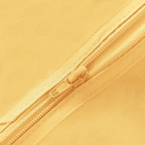 Close-up of zipper on Yellow Square Table Cover and Tablecloth for Indoor Outdoor Use With Umbrella Hole And Zipper Waterproof Washable Wrinkle Free 60x60 Inches