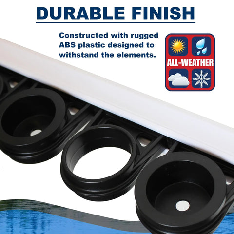 Holds Up To Six Fishing Rods And Reels In A Sturdy Wall Mount Rod Holder For Garage Organization, close-up of durable ABS plastic