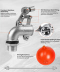 Heavy Duty Stainless Steel Float Valve For Water Tanks With Six Inch Float Ball And Three Quarter Inch Inlet Automatic Water Level Control For Commercial Agricultural And Industrial Use Rust Resistant 304 Grade, 304 stainless body