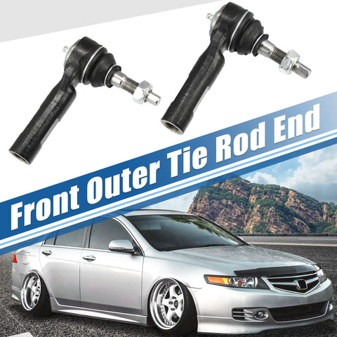 Front Outer Tie Rod End Links Kit 2 Pack ES3571 For Chrysler 300 Dodge Challenger Charger Durango Magnum Dakota Ram 2011 3.7L V6 4.7L V8 2005 2010 Replacement Suspension Steering, two black metal ends