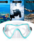 Adult Scuba Diving Mask With Tempered Glass Lens, Snorkel Mask For Freediving, Anti Fog Wide View, Liquid Silicone Seal, Adjustable Strap