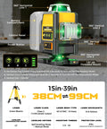 Green Laser Level With Tripod 4D 360 Degree Self Leveling Line Laser For Construction And Tile Work Indoor Renovation 16 Lines Pro Grade High Visibility Beam Accurate Plumb And Level Tool Only Works With DeWalt 20V Battery, 39in tripod