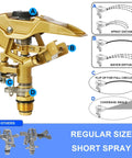 Impact Sprinkler On Tripod For Yard And Garden Heavy Duty 360 Degree Rotating Sprinkler With Zinc Head demonstration diagram