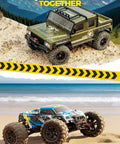 1:8 Scale RC Crawler Beast 4WD Off-Road Monster with 2-Speed Transmission on sandy terrain with beach background