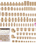 Dazakoot 111Pcs Hose Pipe Fitting Assortment Kit displayed with various brass fittings and a storage box