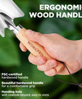 11 Inch Garden Hand Trowel With Wood Handle, Tough As Nails Heavy Duty Polished Stainless Steel Digging Tool for Planting