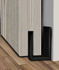 2 Pack Solid U Shaped Guide Wheel Set With Flush Flat Bottom For Sliding Doors And Cupboards, Matte Black Finish