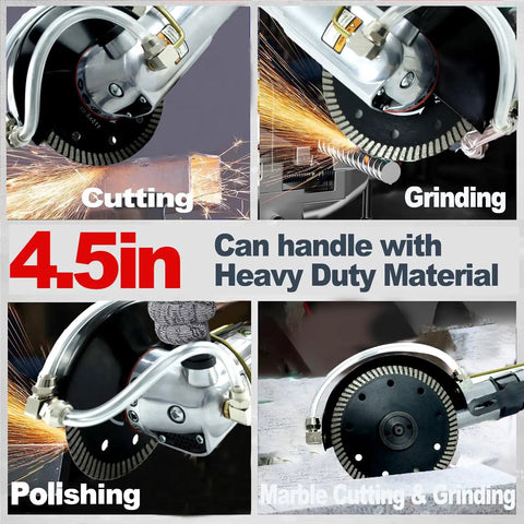 4-1/2 Inch Pneumatic Beast Wet Stone Polisher And Grinder For Polishing Concrete Metal And Tile, 0 To 11000 RPM, cutting grinding