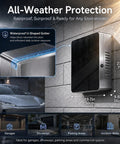Lockable Outdoor EV Charger Box Wall Mount Enclosure With Smart Temp Control Auto Cooling Fan, waterproof design.