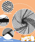 Pet Balcony Net For Cats And Dogs 16.5 Ft By 2.5 Ft Anti Fall Mesh Screen Black detail showing mesh design and tying method