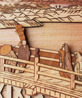 Dope Ukiyoe Art Kit With Japanese Sliced Wood Collage Materials For Kiharie Sanjyo Ohashi In Kyoto Inspired By Hiroshige A4 Cedar