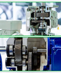Two Piece Heavy Duty Helical Gear Set Mod 1 12T 5mm Bore 45 Degree Left And Right Hand Spiral Gears in mechanical assembly