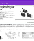 Micro Limit Switch V-15-1C25 15A 125 To 250 VAC Pack Of 2 Built Tough Industrial Grade Control Switch details and specifications sheet.
