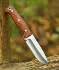 Full Tang Hunting Knife With 10 Inch Overall Length, 5 Inch High Carbon Steel Blade, Rosewood Handle, And Sheath outdoors