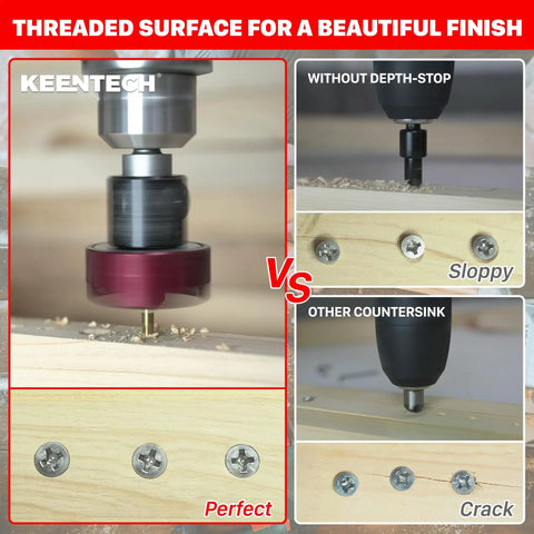 Image comparing Straight Ahead Heavy Hitter 3/8 Shank Carbide Tipped Countersink Drill Bit and other options for flawless finishes.