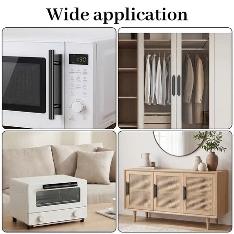 40 Pack Peel And Stick Cabinet Handles With Double Sided Tape No Sweat Install ABS Plastic in modern kitchen and furniture.