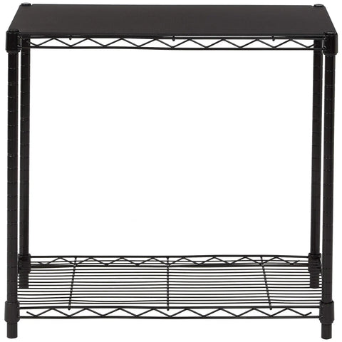 Rock Solid Heavy Duty 2 Shelf Stackable Steel Wire Rack With Tough Black Finish Badass Storage Cart For Tight Rooms Fast Assembly Home Organization Setup