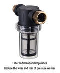 Pro Grade Garden Hose Filter Attachment For Pressure Washer Inlet Water, Inline Water Filter With 40 Mesh And 100 Mesh Screen